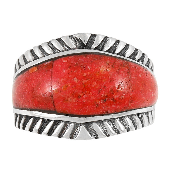 Coral Ring Sterling Silver R2543-C74