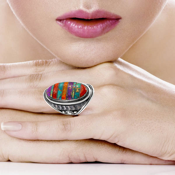 Multicolor Ring Sterling Silver R2546-C00