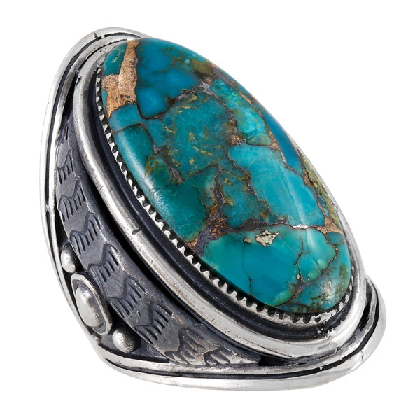 Matrix Turquoise Ring Sterling Silver R2546-C84