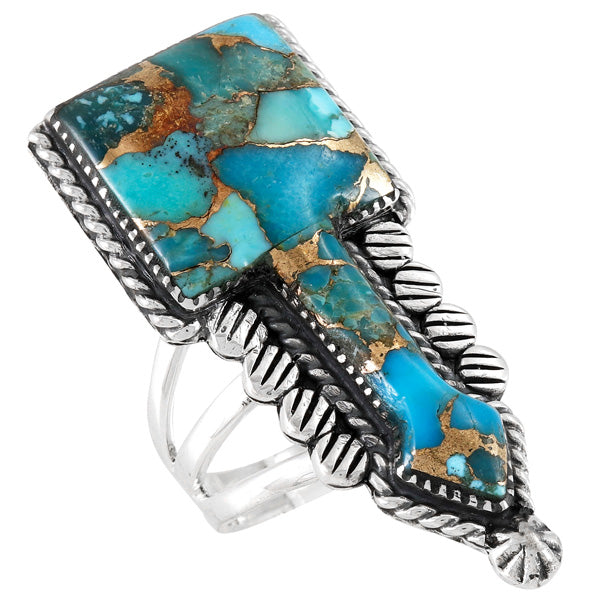 Arrow Matrix Turquoise Ring Sterling Silver R2547-C84