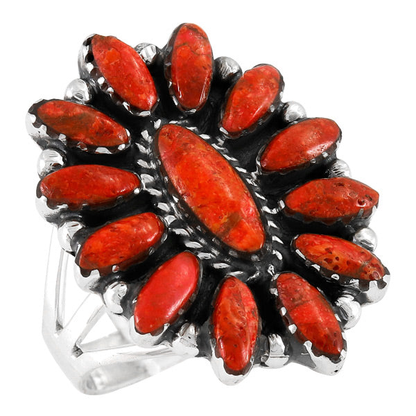 Coral Ring Sterling Silver R2548-C74