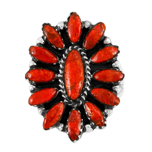 Coral Ring Sterling Silver R2548-C74