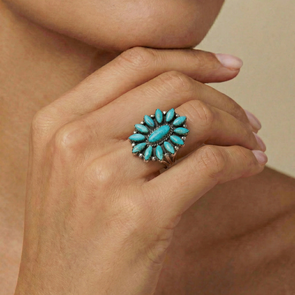 FINAL CLEARANCE - Turquoise Ring SilveryCopper™ R2548-SB-C75