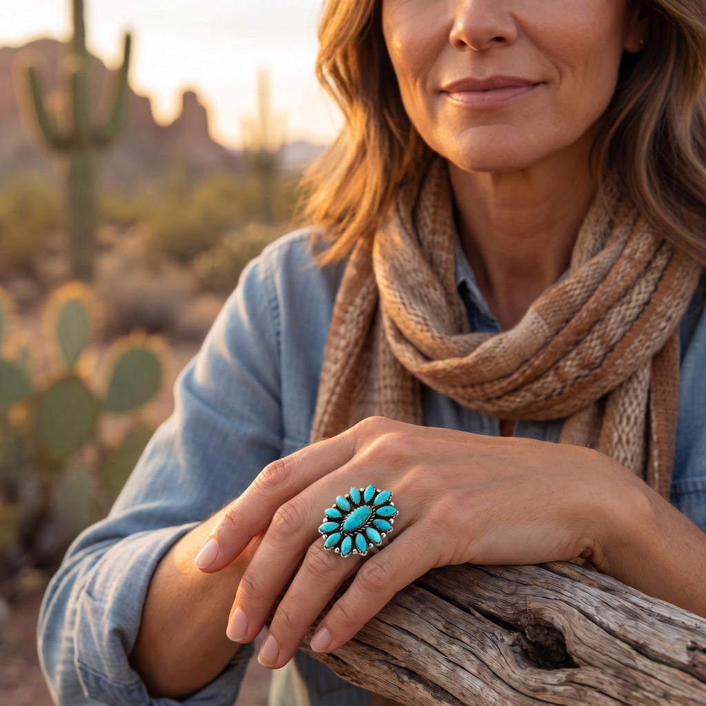 Turquoise Ring Sterling Silver R2548-C75
