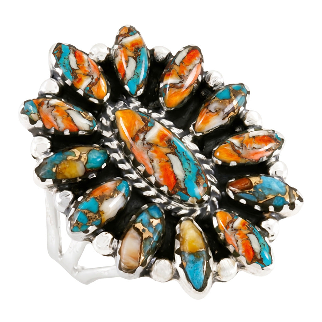 Spiny Turquoise Ring Sterling Silver R2548-C89