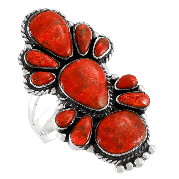 Coral Ring Sterling Silver R2549-C74