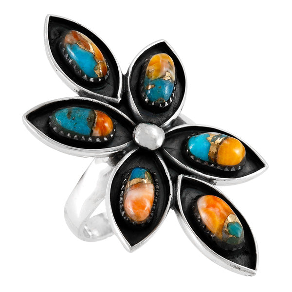 Spiny Turquoise Ring Sterling Silver R2550-C89