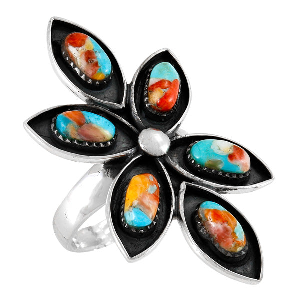 Sprinkles Spiny Turquoise Ring Sterling Silver R2550-C93