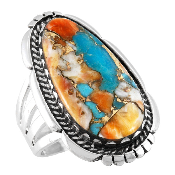 Spiny Turquoise Ring Sterling Silver R2551-C89