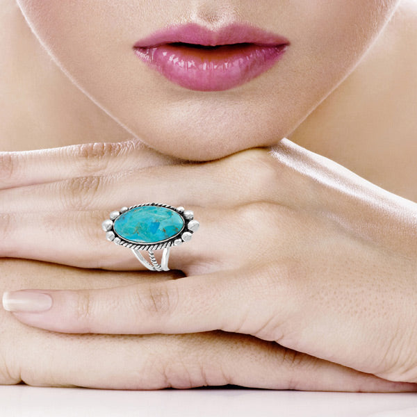 Turquoise Ring Sterling Silver R2552-C75
