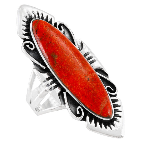 Coral Ring Sterling Silver R2555-C74