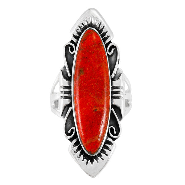 Coral Ring Sterling Silver R2555-C74