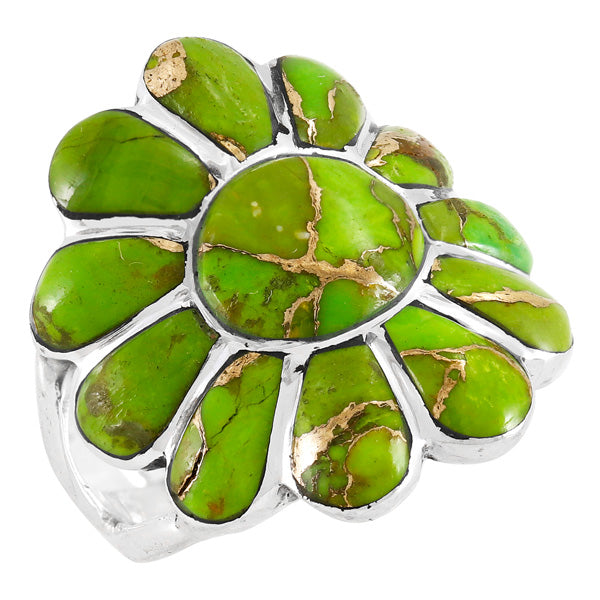 Green Turquoise Ring Sterling Silver R2554-C76