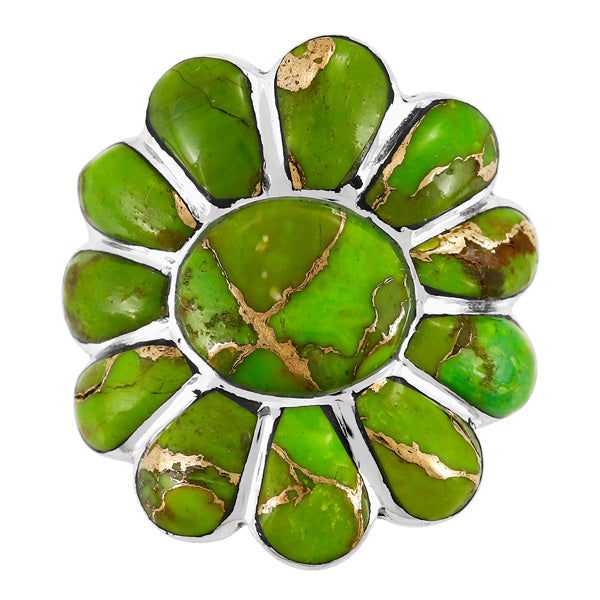 Green Turquoise Ring Sterling Silver R2554-C76