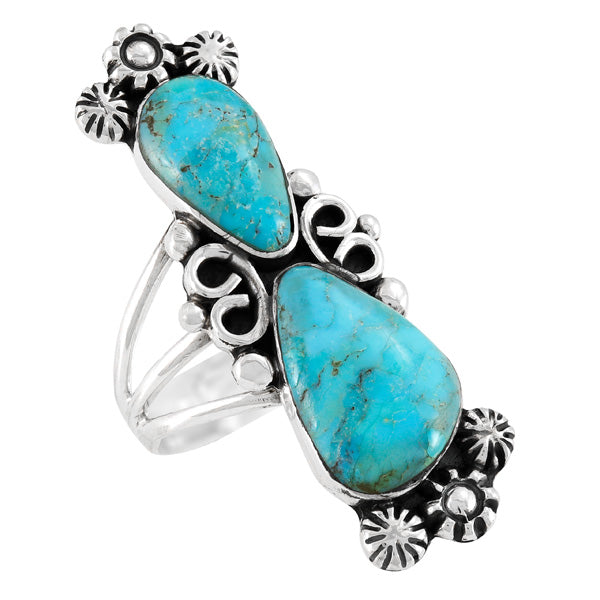 Turquoise Ring Sterling Silver R2556-SM-C75