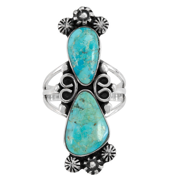 Turquoise Ring Sterling Silver R2556-SM-C75