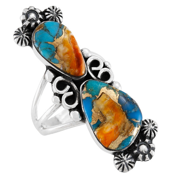 Spiny Turquoise Ring Sterling Silver R2556-SM-C89