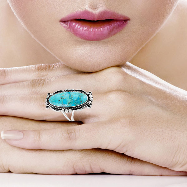 Turquoise Ring Sterling Silver R2557-C75