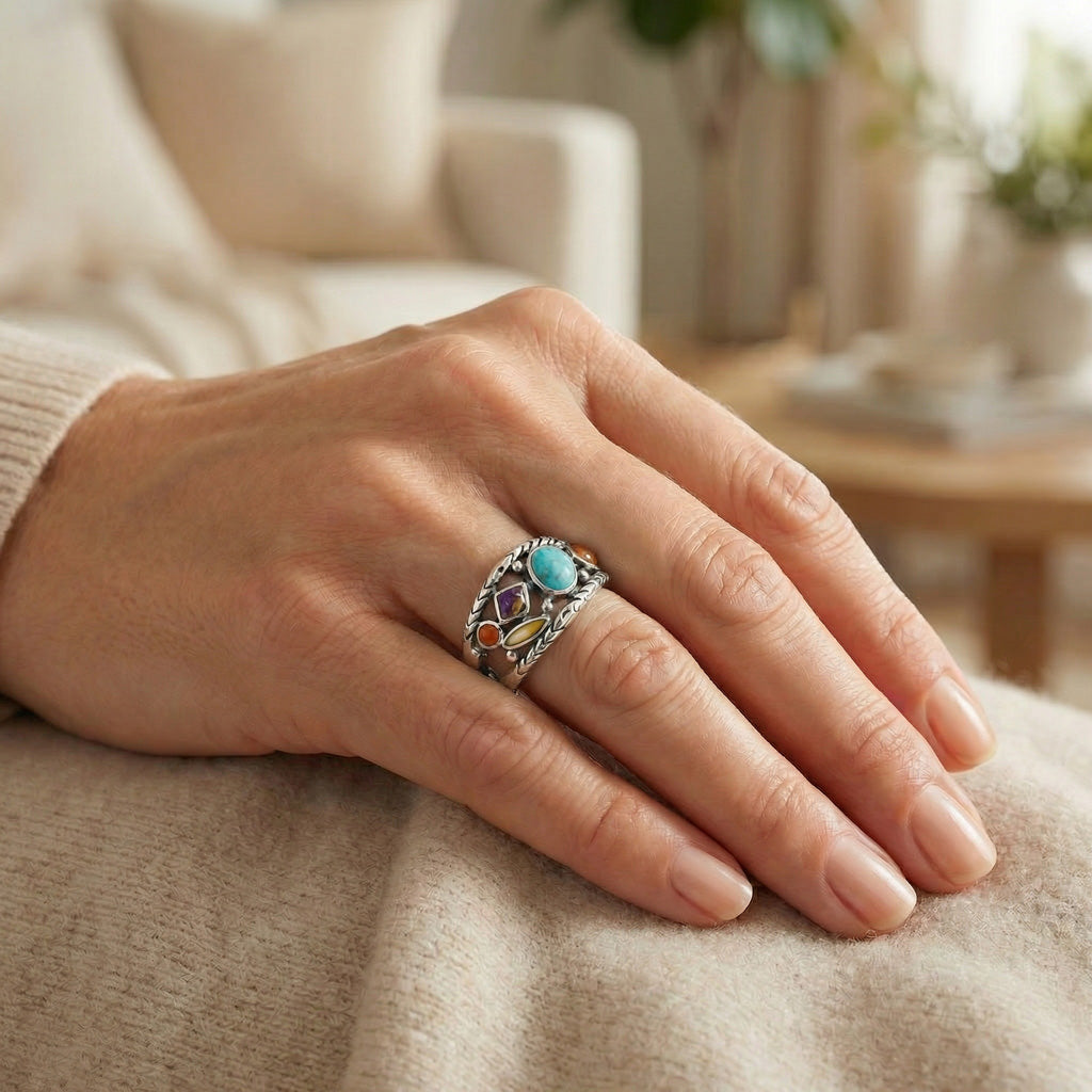 Multicolor Ring Sterling Silver R2559-C71