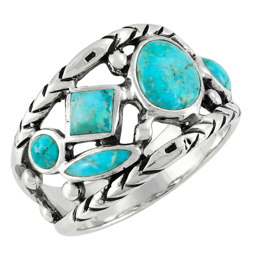 Turquoise Ring SilverBronzé R2559-SB-C75