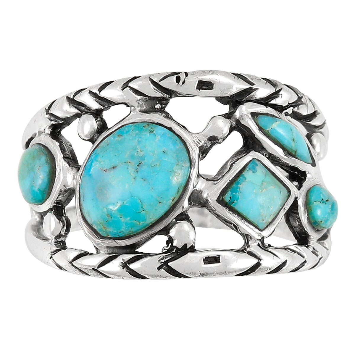 Turquoise Ring SilverBronzé R2559-SB-C75