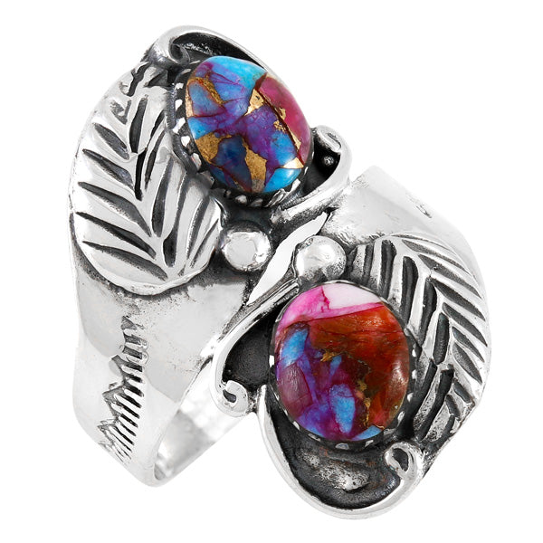 Rainbow Spiny Turquoise Ring Sterling Silver R2560-C91