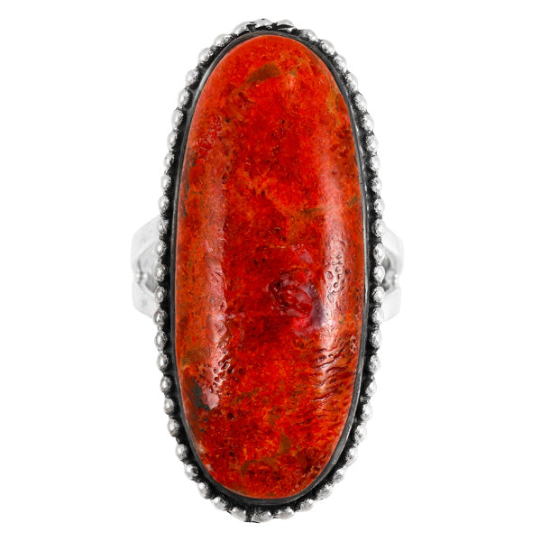 Coral Ring Sterling Silver R2561-C74