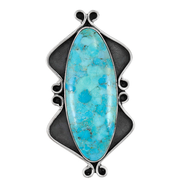 Turquoise Ring Sterling Silver R2562-LG-C75 (LARGER style)