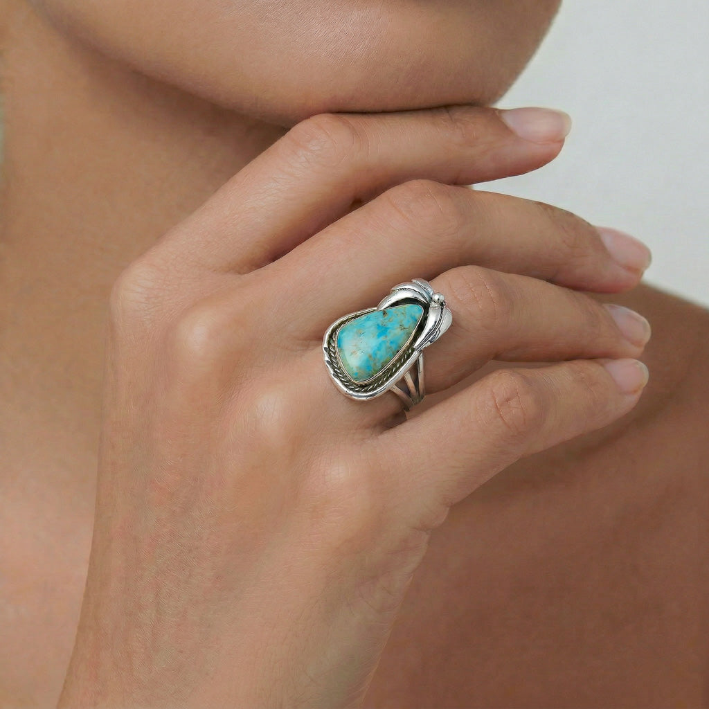 Turquoise Ring Sterling Silver R2563-C75