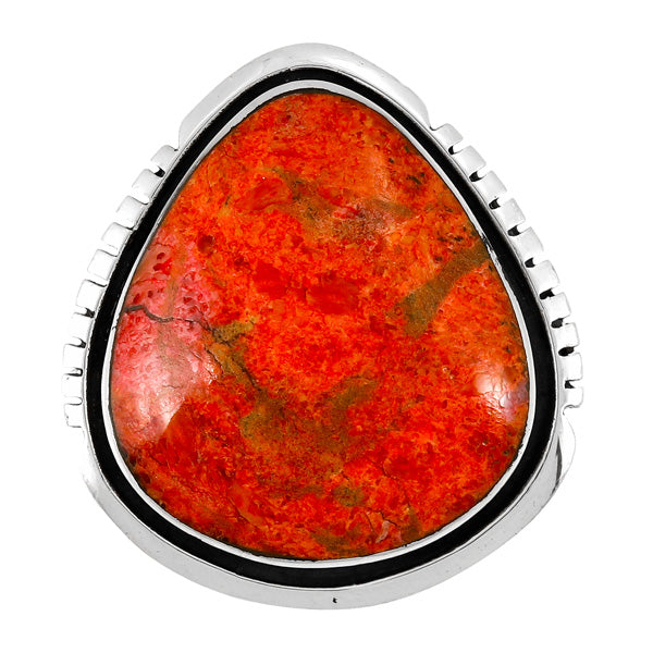 Coral Ring Sterling Silver R2564-C74