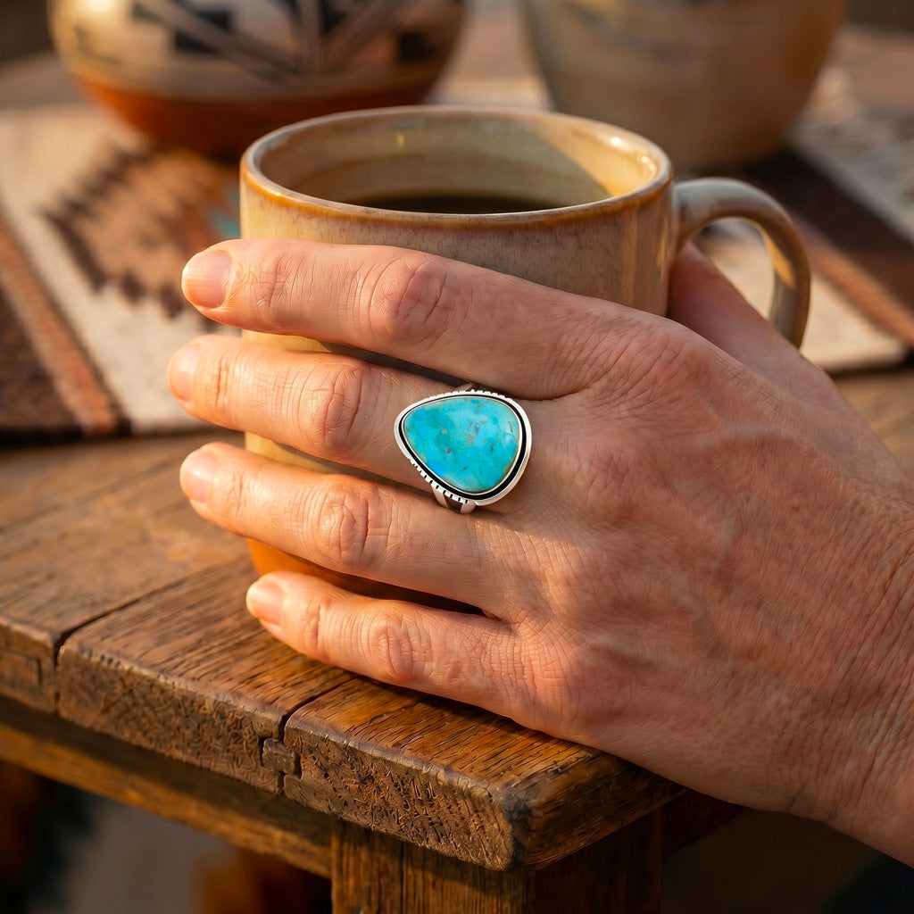 Turquoise Ring Sterling Silver R2564-C75