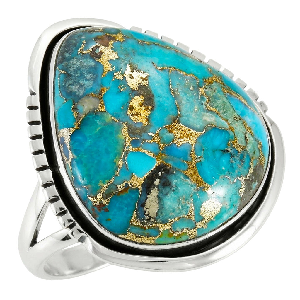 Matrix Turquoise Ring Sterling Silver R2564-C84
