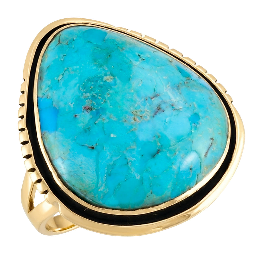 Turquoise Ring GoldBrass™ R2564-GB-C75