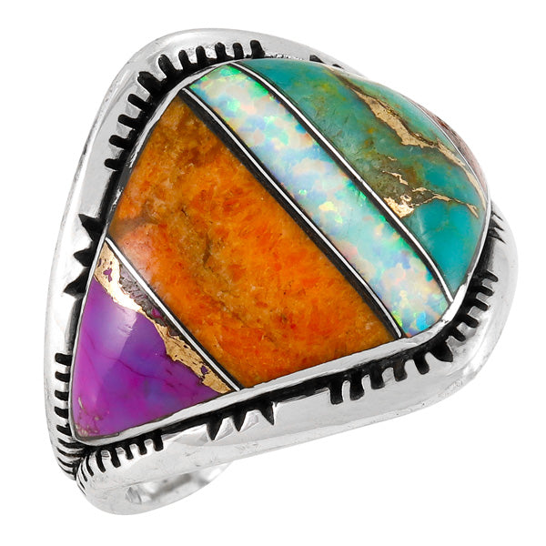 Multi-Gemstone Ring Sterling Silver R2565-C00