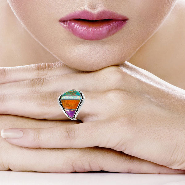 Multi-Gemstone Ring Sterling Silver R2565-C00