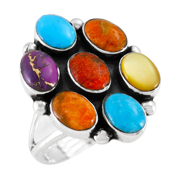 Multi-Gemstone Ring Sterling Silver R2566-SM-C71