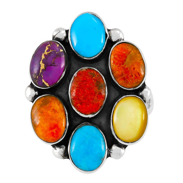 Multi-Gemstone Ring Sterling Silver R2566-SM-C71