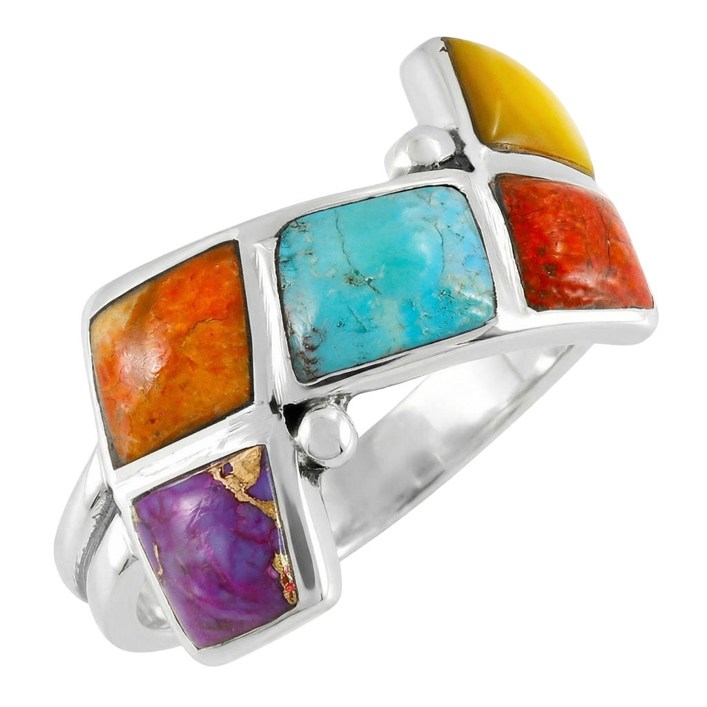Multi-Gemstone Ring Sterling Silver R2567-C71