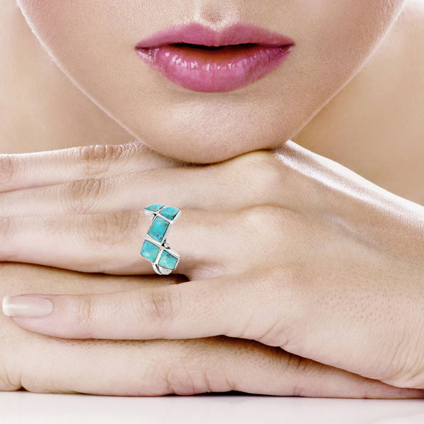Turquoise Ring Sterling Silver R2567-C75
