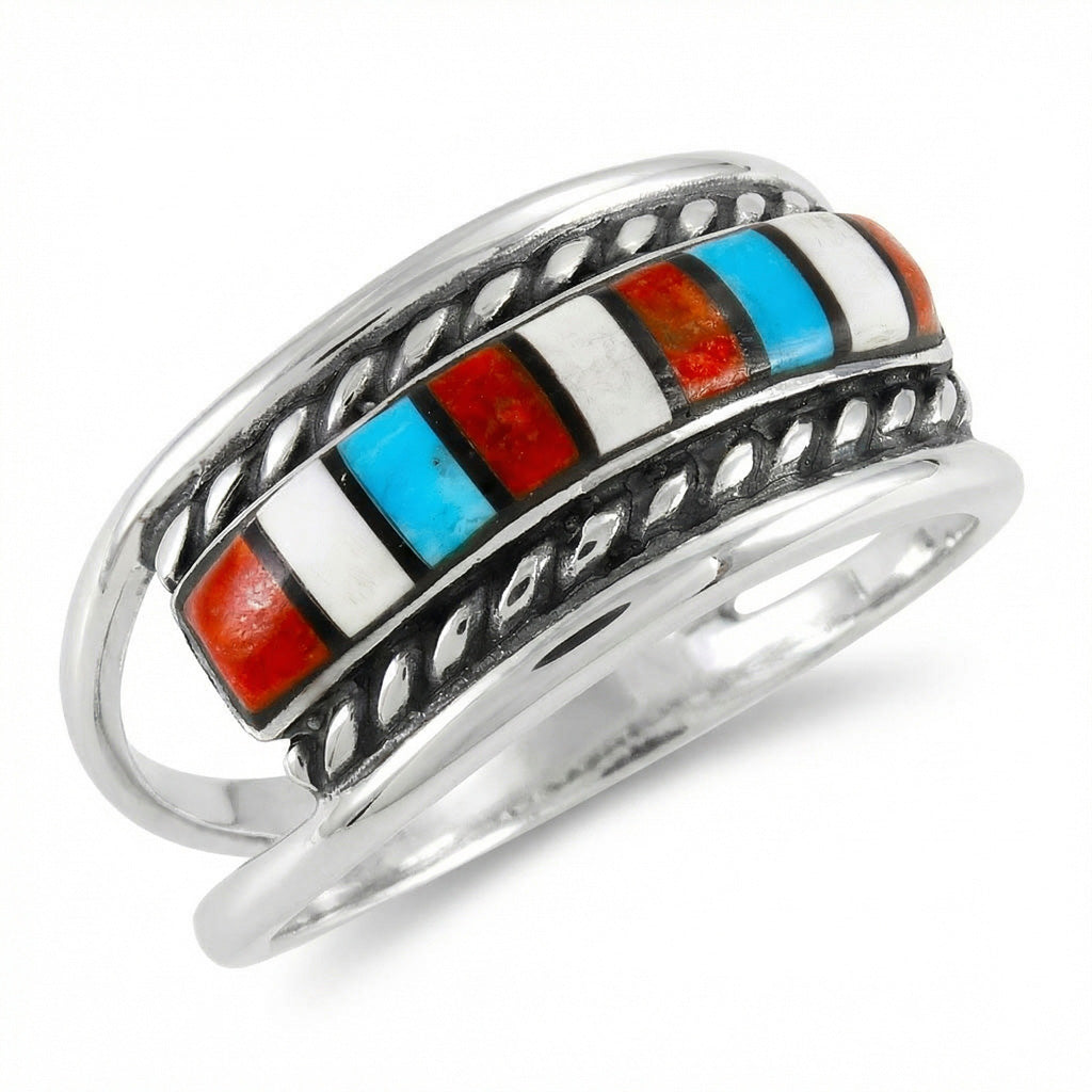 Multi-Gemstone Ring Sterling Silver R2568-C00