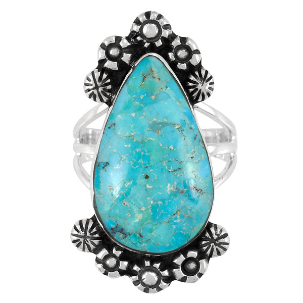 Turquoise Ring Sterling Silver R2572-SM-C75