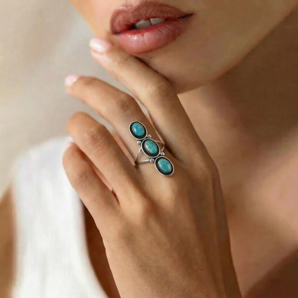 Turquoise Ring Sterling Silver R2574-C75