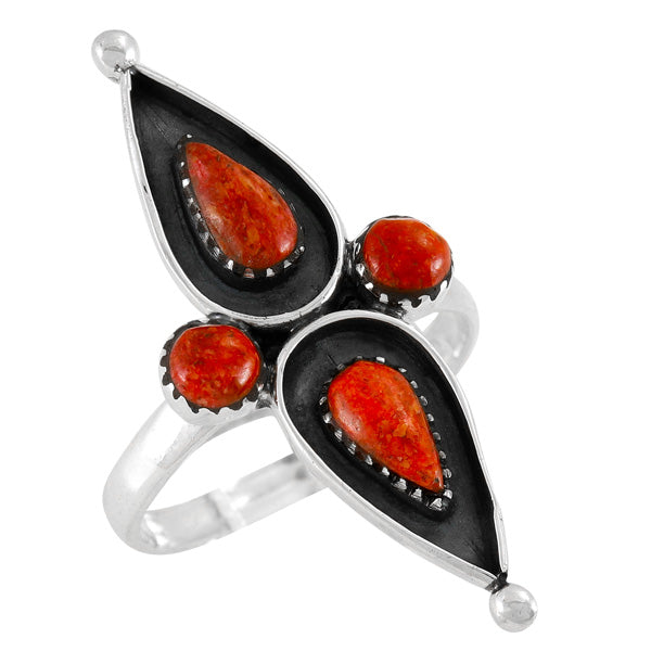Coral Ring Sterling Silver R2575-LG-C74