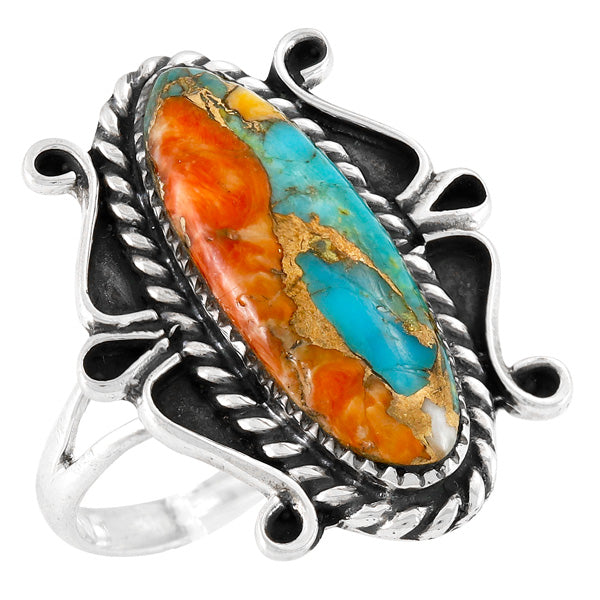 Spiny Turquoise Ring Sterling Silver R2576-C89