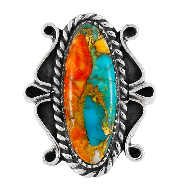 Spiny Turquoise Ring Sterling Silver R2576-C89