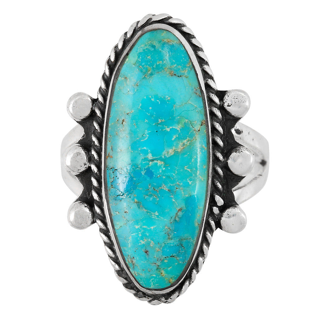 Turquoise Ring Sterling Silver R2577-LG-C75 (Larger style)