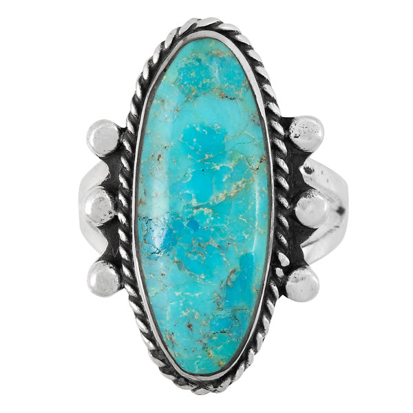 Turquoise Ring Sterling Silver R2577-LG-C75 (LARGER style)