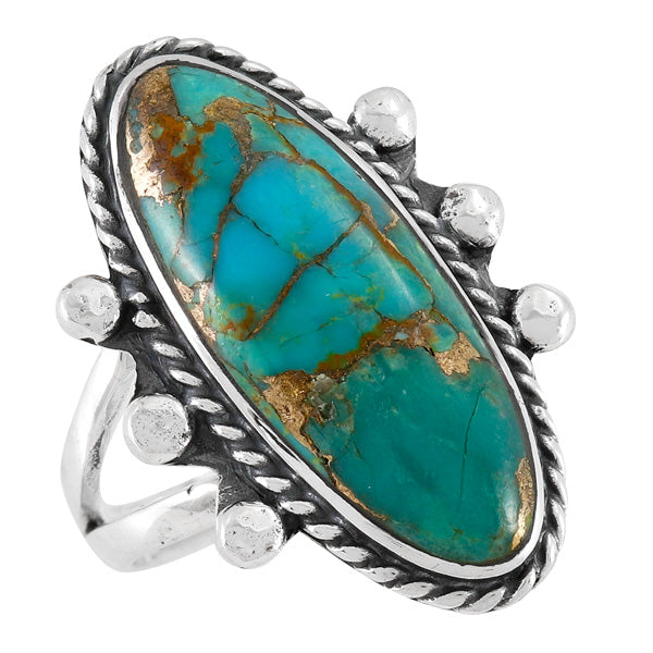 Matrix Turquoise Ring Sterling Silver R2577-LG-C84 (LARGER style)