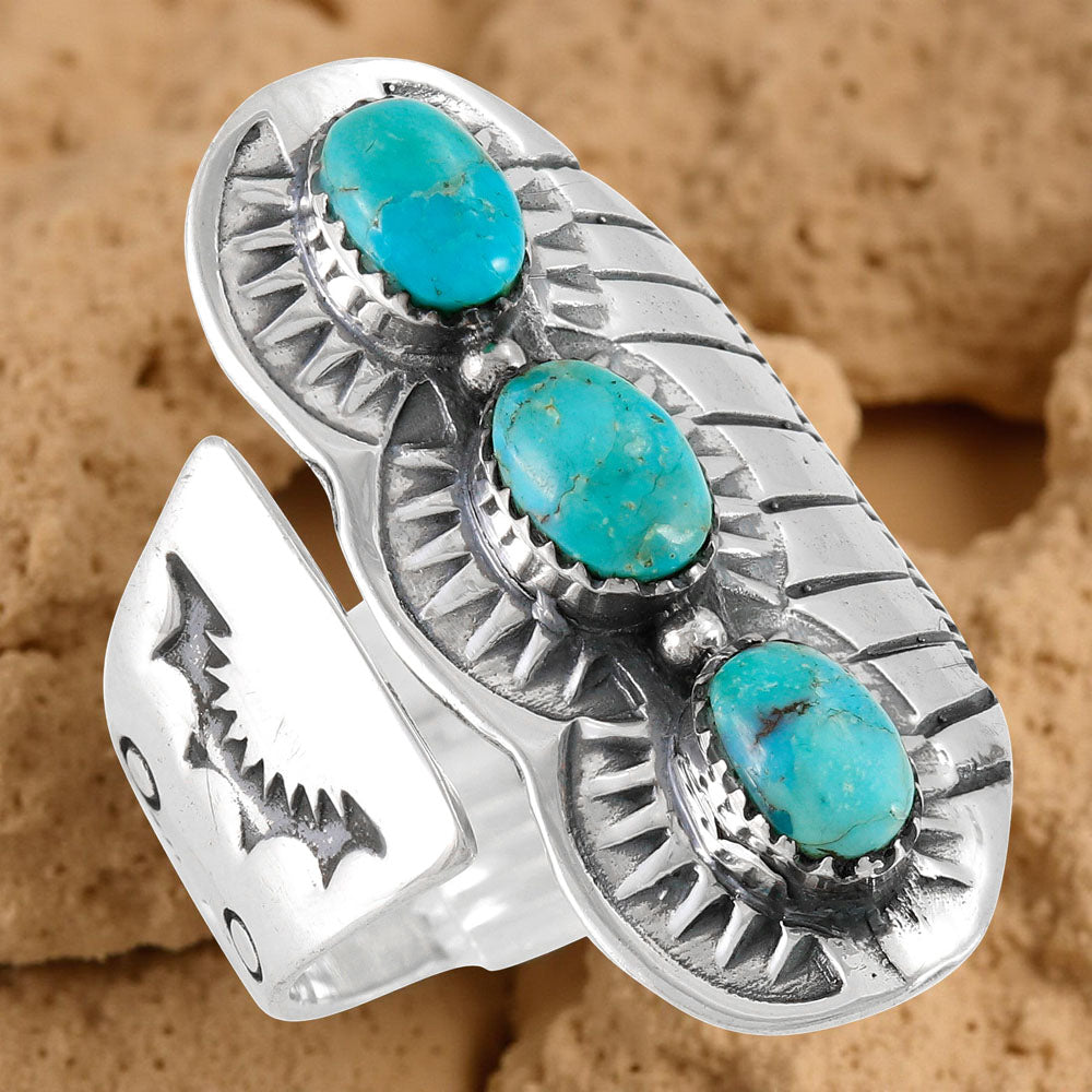 Turquoise Ring Sterling Silver R2578-C75