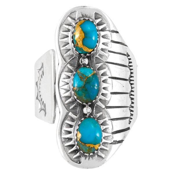 Matrix Turquoise Ring Sterling Silver R2578-C84